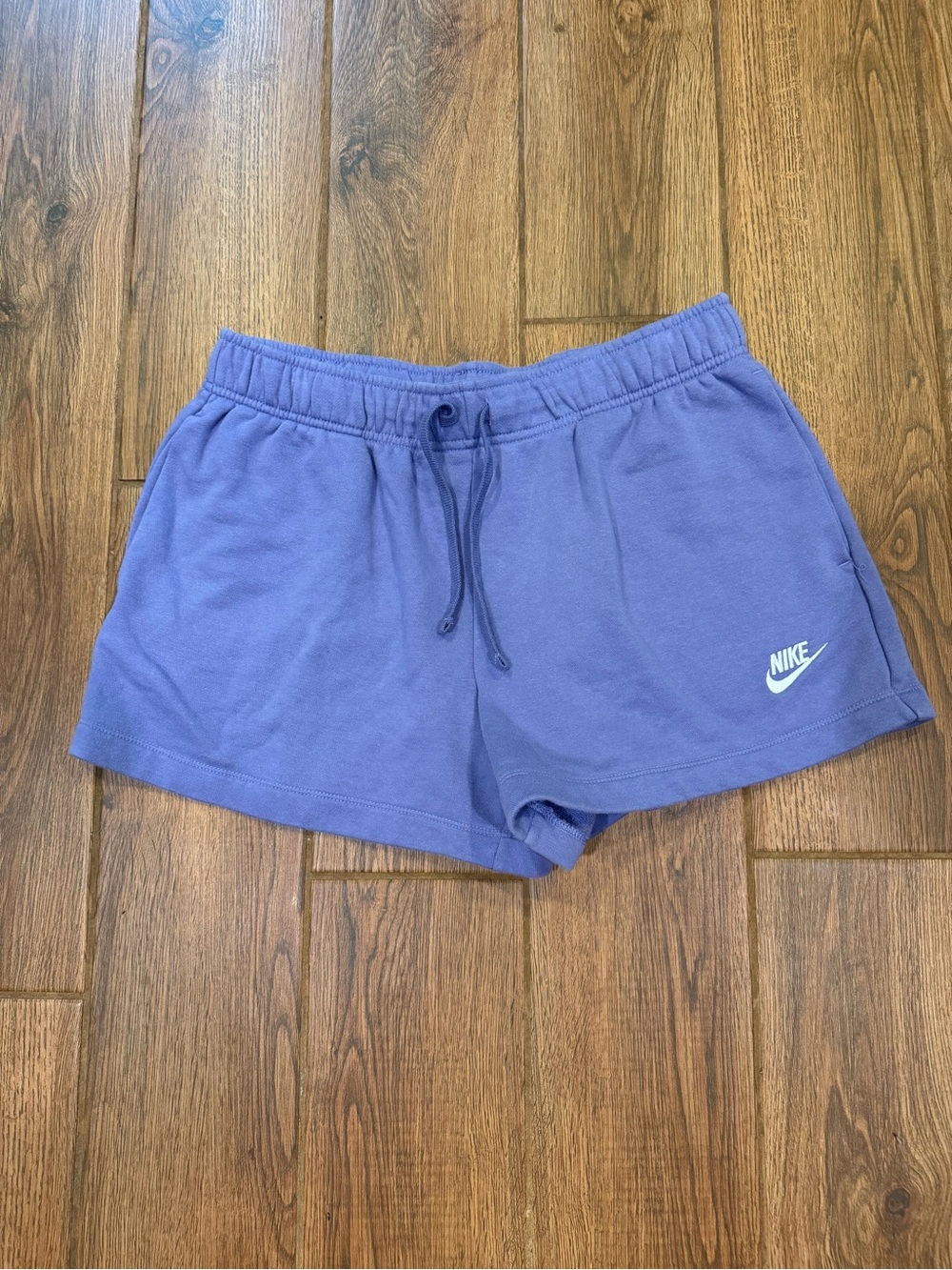 Nike Women's Purple Fleece Shorts Drawstring Pockets Size L